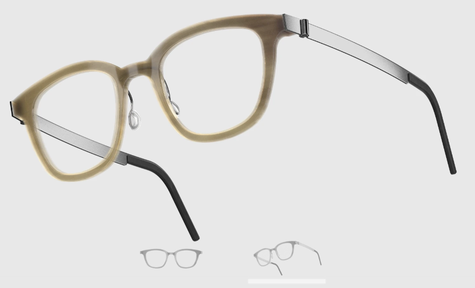 Lindberg Wood and Buffalo Titanium Square Eyeglasses