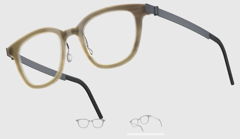 Lindberg Wood and Buffalo Titanium Square Eyeglasses