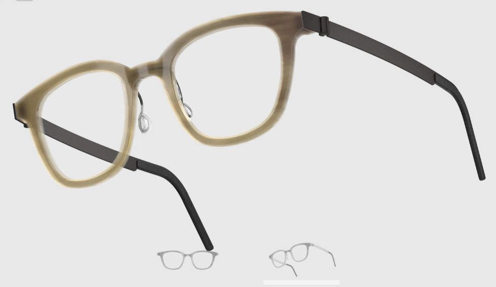 Lindberg Wood and Buffalo Titanium Square Eyeglasses