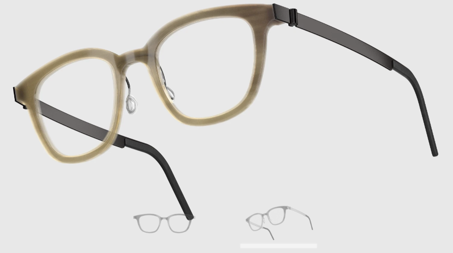 Lindberg Wood and Buffalo Titanium Square Eyeglasses