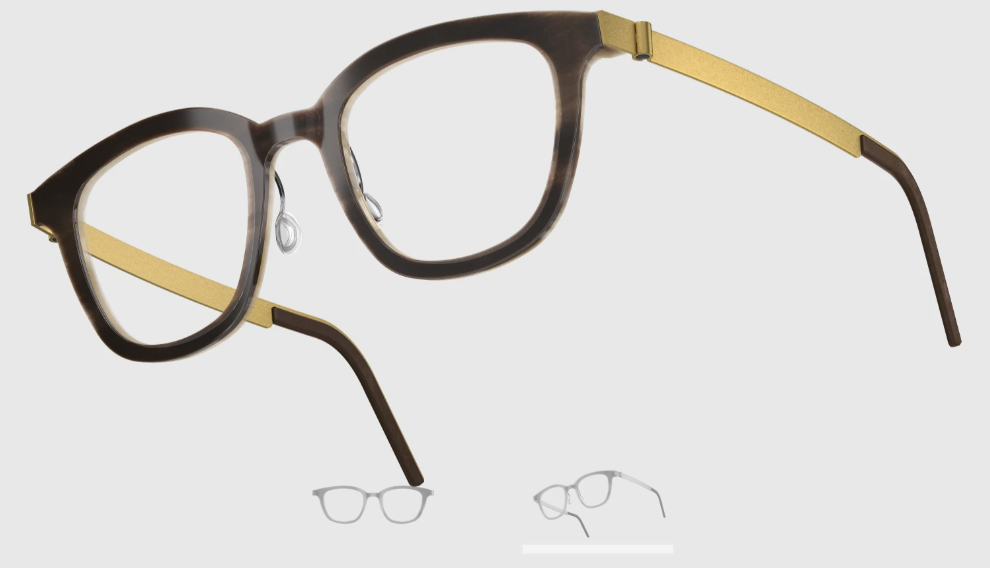 Lindberg Wood and Buffalo Titanium Square Eyeglasses