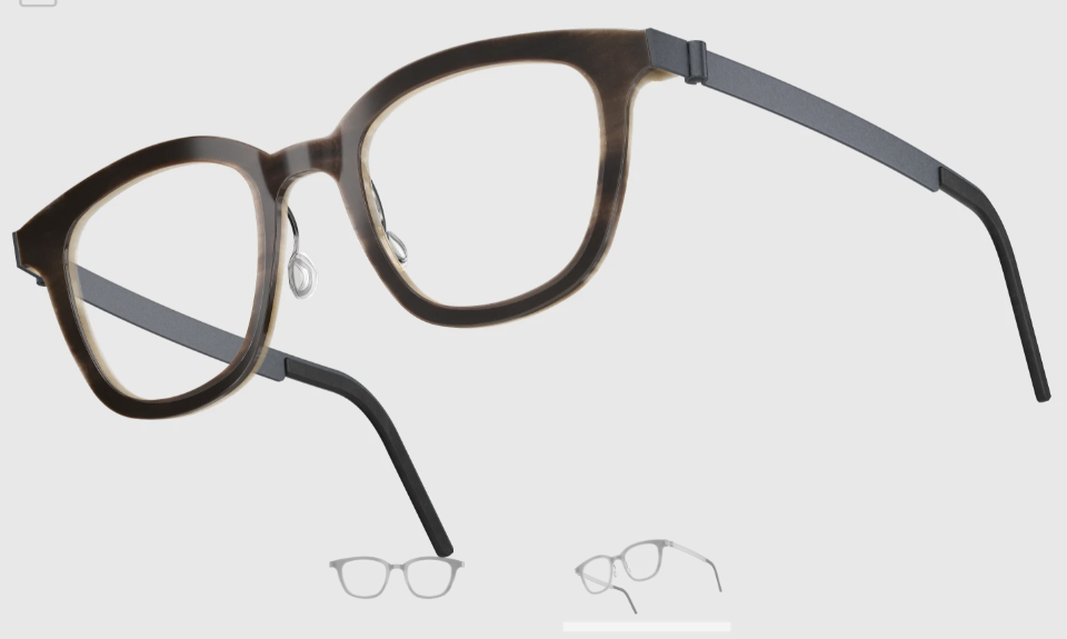 Lindberg Wood and Buffalo Titanium Square Eyeglasses