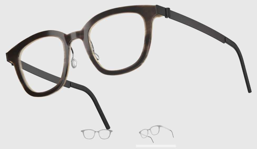 Lindberg Wood and Buffalo Titanium Square Eyeglasses