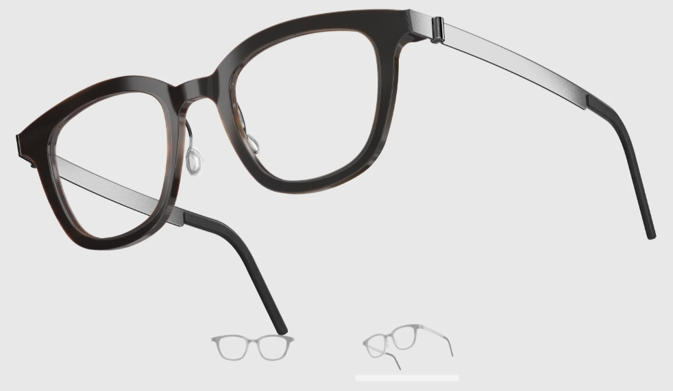 Lindberg Wood and Buffalo Titanium Square Eyeglasses