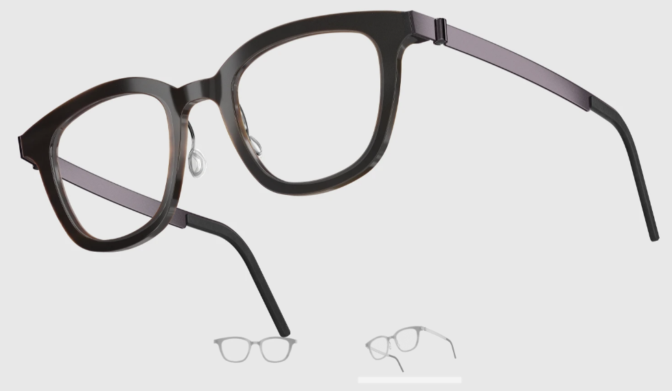 Lindberg Wood and Buffalo Titanium Square Eyeglasses