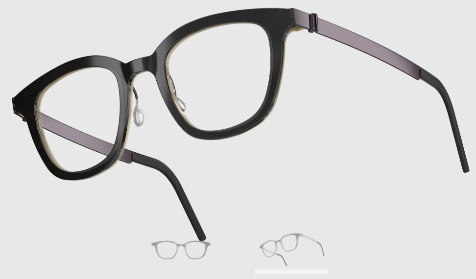 Lindberg Wood and Buffalo Titanium Square Eyeglasses