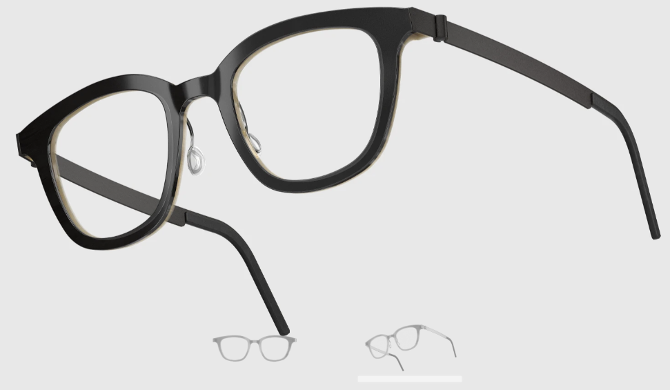 Lindberg Wood and Buffalo Titanium Square Eyeglasses