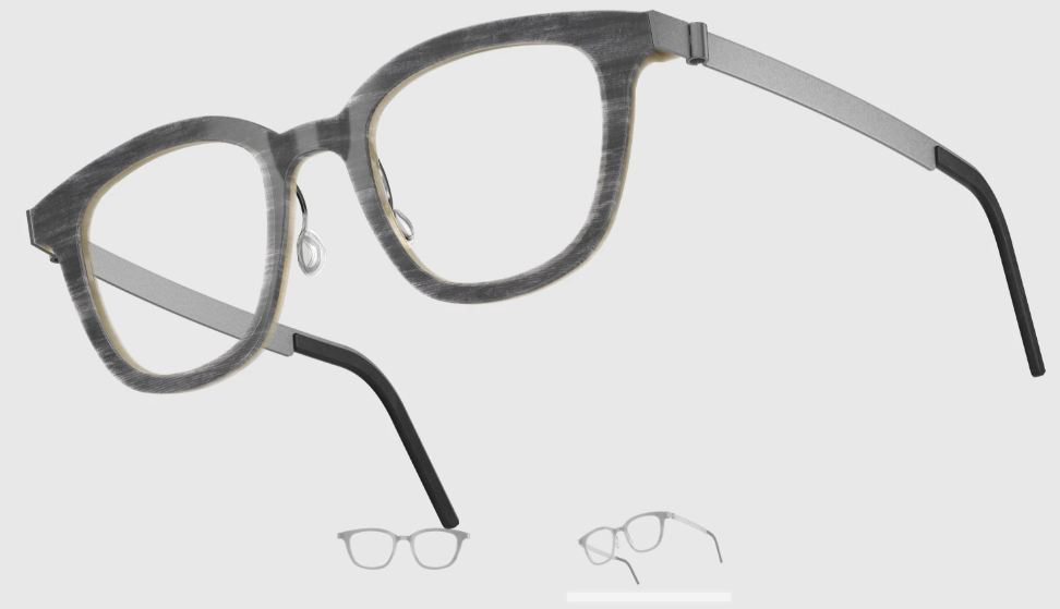 Lindberg Wood and Buffalo Titanium Square Eyeglasses