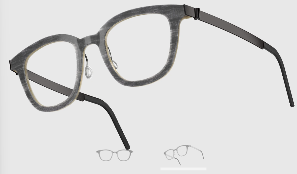 Lindberg Wood and Buffalo Titanium Square Eyeglasses