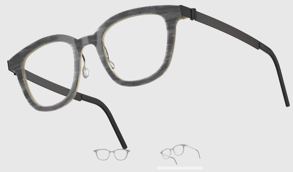 Lindberg Wood and Buffalo Titanium Square Eyeglasses