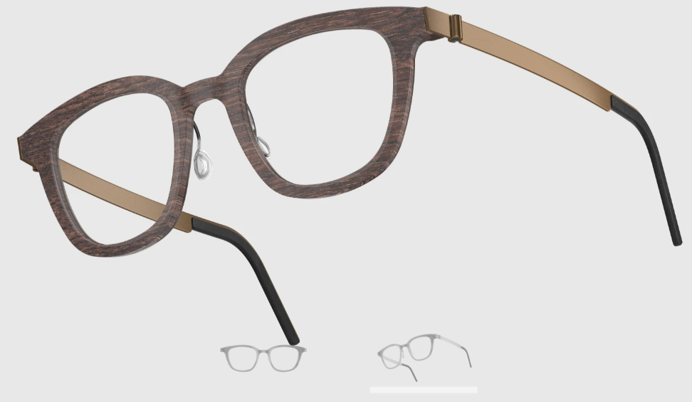 Lindberg Wood and Buffalo Titanium Square Eyeglasses