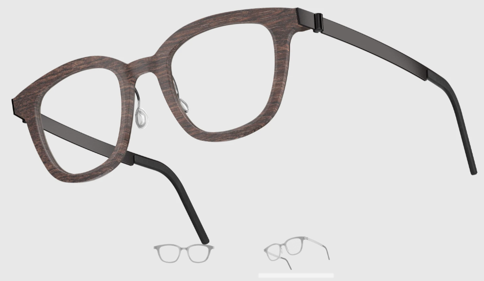 Lindberg Wood and Buffalo Titanium Square Eyeglasses