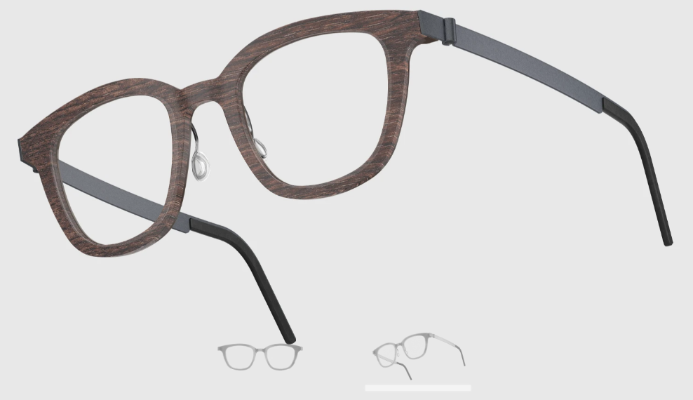 Lindberg Wood and Buffalo Titanium Square Eyeglasses