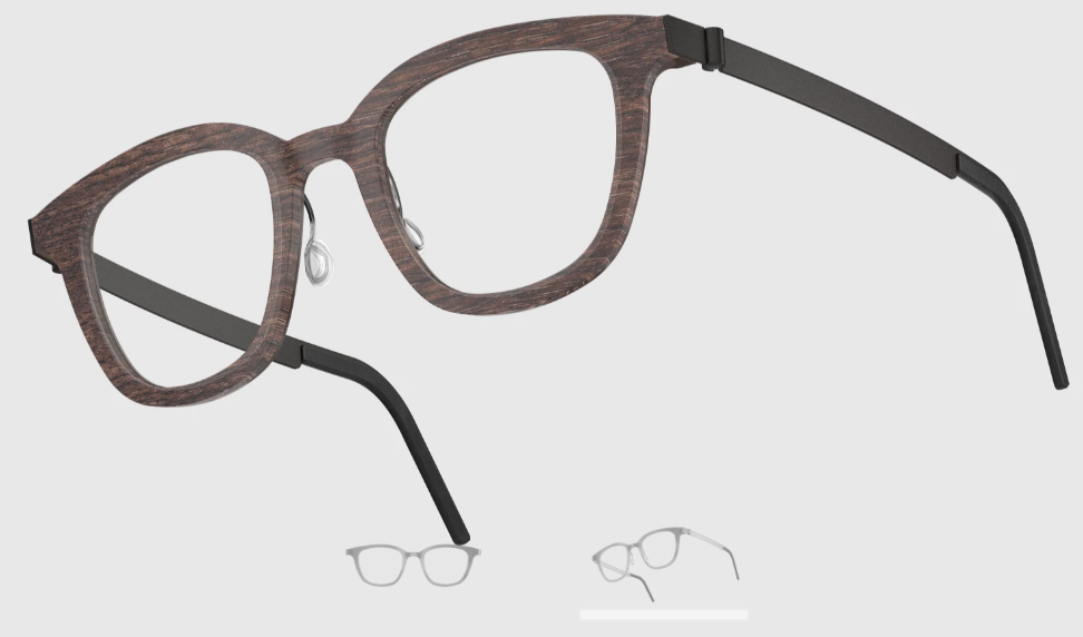 Lindberg Wood and Buffalo Titanium Square Eyeglasses