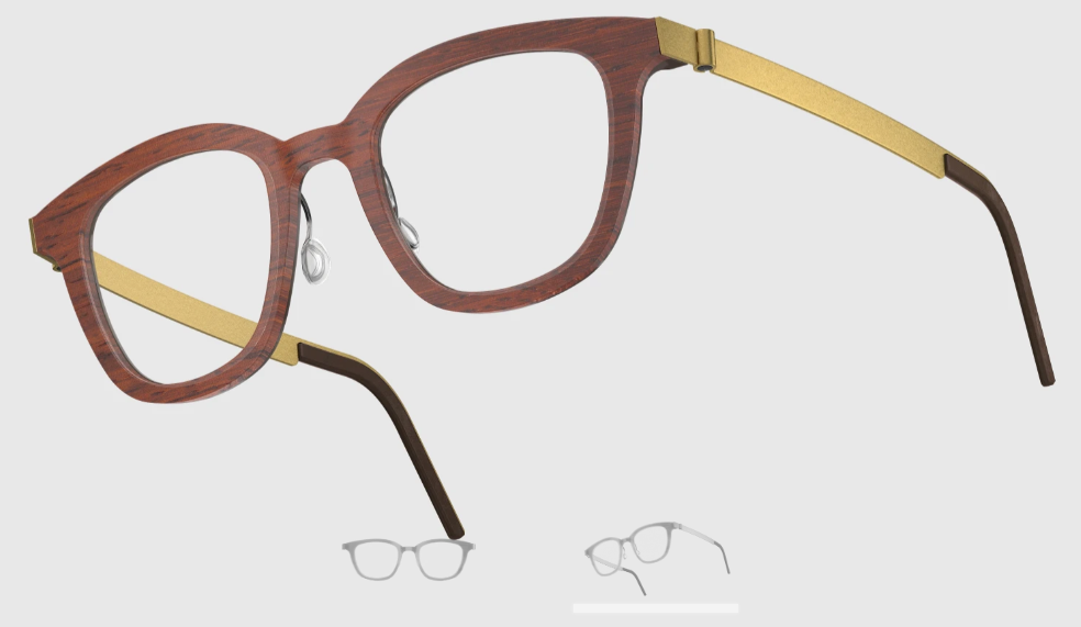 Lindberg Wood and Buffalo Titanium Square Eyeglasses