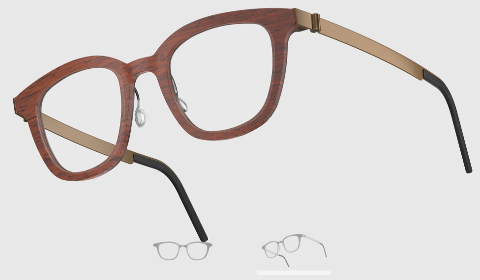 Lindberg Wood and Buffalo Titanium Square Eyeglasses