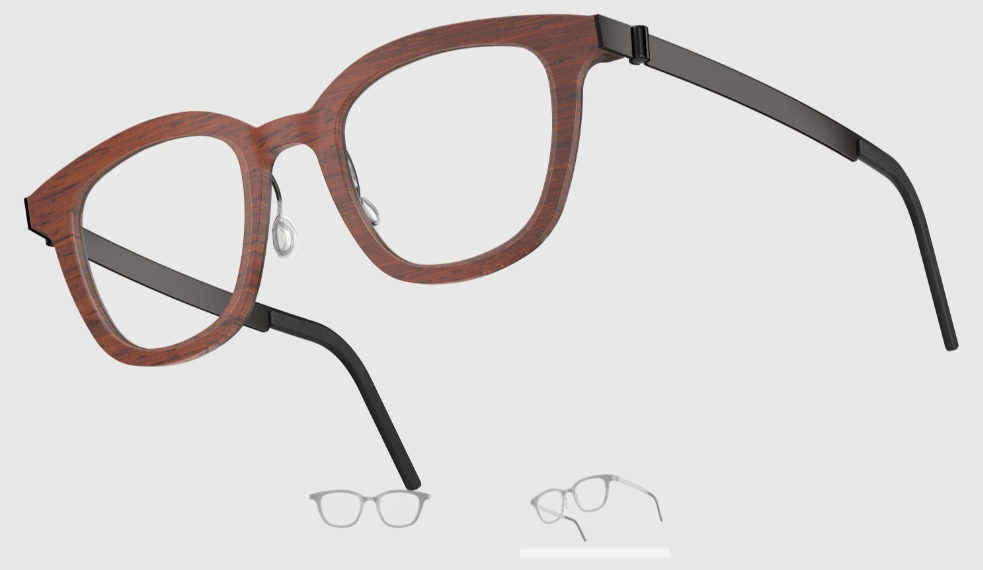 Lindberg Wood and Buffalo Titanium Square Eyeglasses