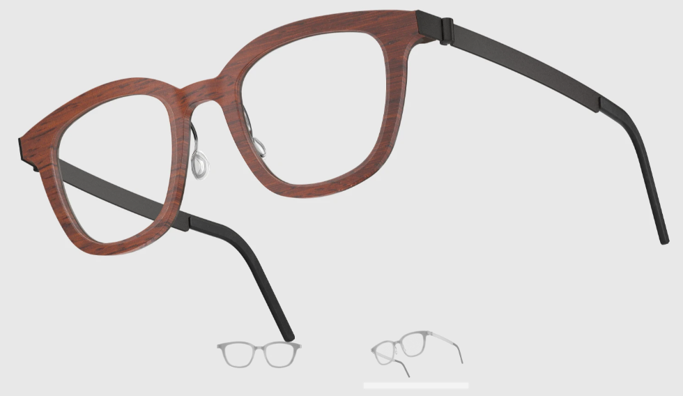 Lindberg Wood and Buffalo Titanium Square Eyeglasses