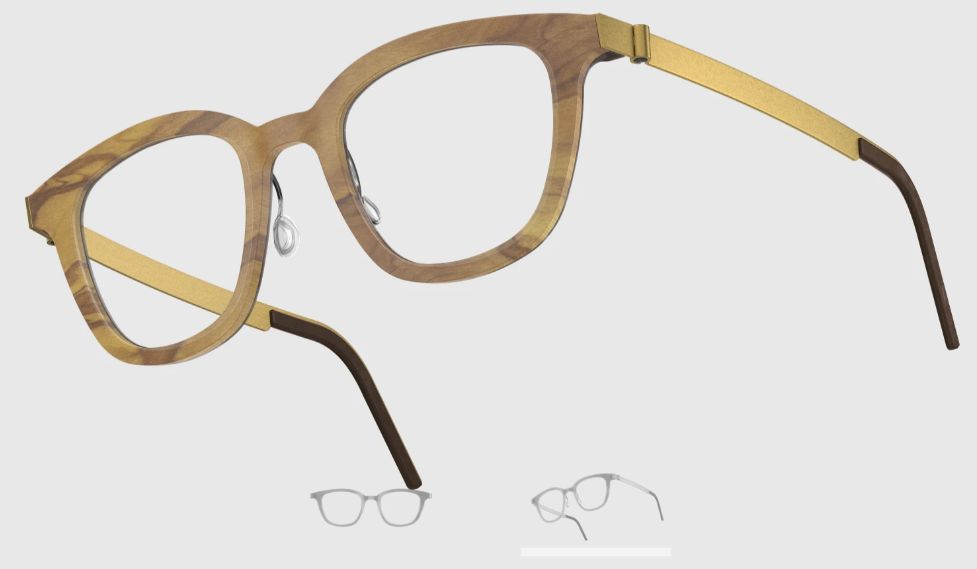 Lindberg Wood and Buffalo Titanium Square Eyeglasses