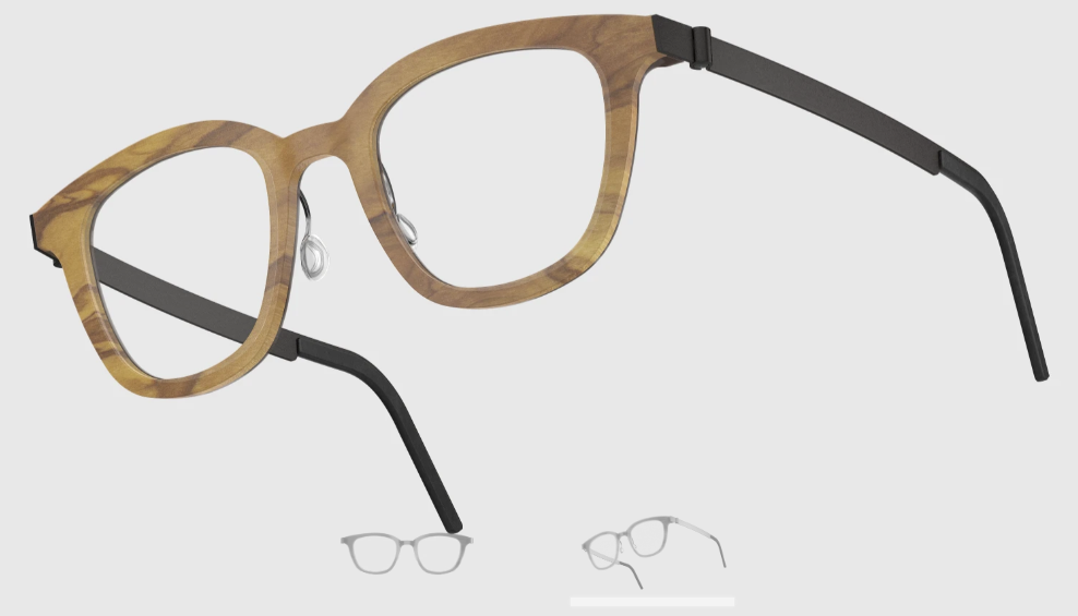 Lindberg Wood and Buffalo Titanium Square Eyeglasses