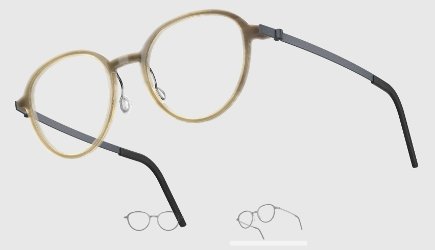 Lindberg Wood and Buffalo Titanium Round Eyeglasses