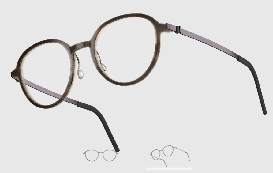 Lindberg Wood and Buffalo Titanium Round Eyeglasses