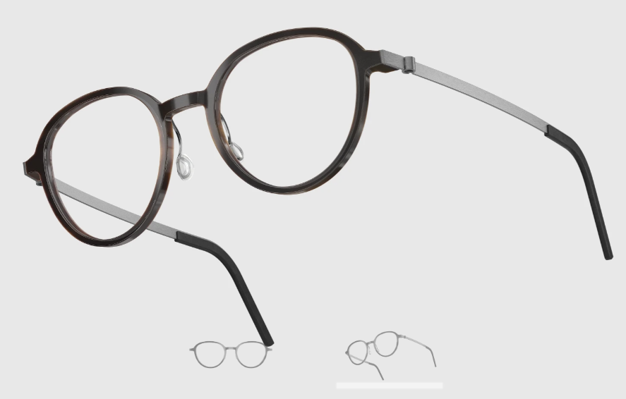 Lindberg Wood and Buffalo Titanium Round Eyeglasses