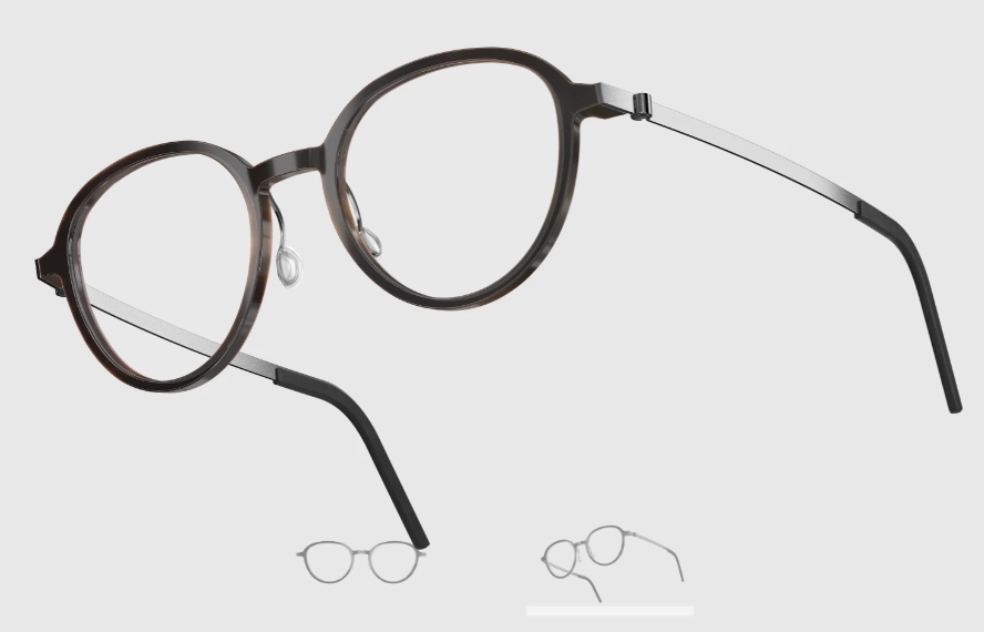 Lindberg Wood and Buffalo Titanium Round Eyeglasses