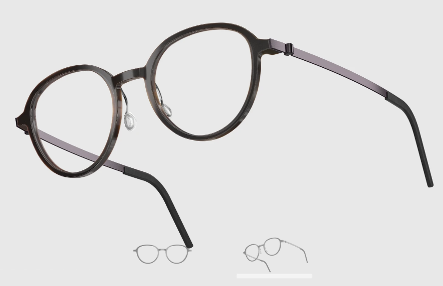 Lindberg Wood and Buffalo Titanium Round Eyeglasses