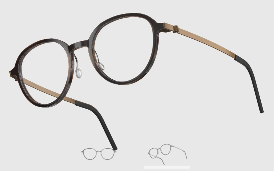 Lindberg Wood and Buffalo Titanium Round Eyeglasses