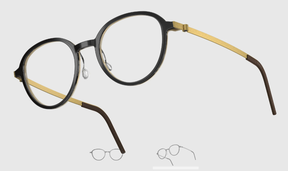 Lindberg Wood and Buffalo Titanium Round Eyeglasses