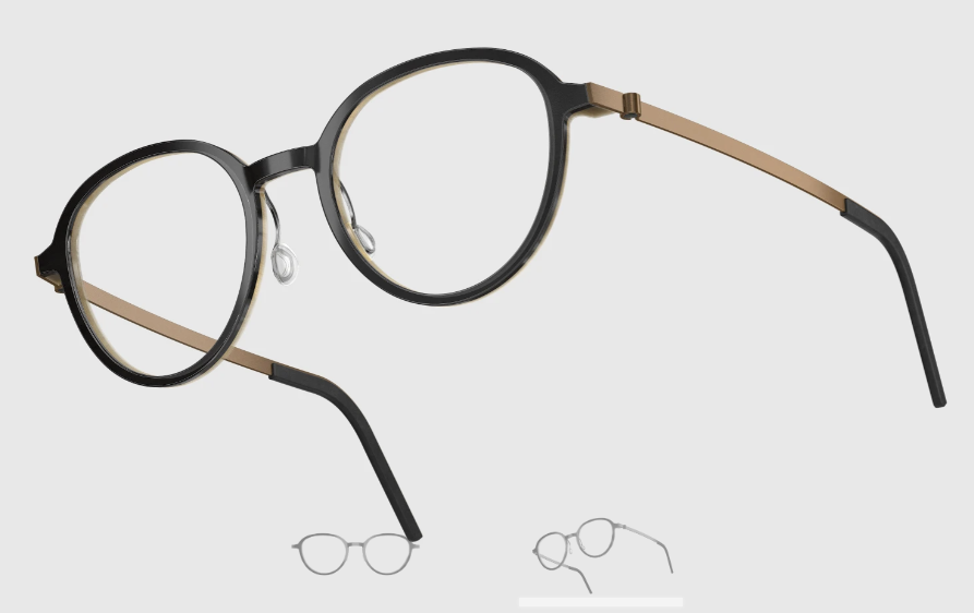 Lindberg Wood and Buffalo Titanium Round Eyeglasses