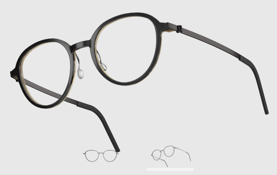 Lindberg Wood and Buffalo Titanium Round Eyeglasses