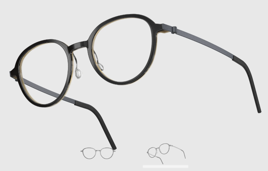 Lindberg Wood and Buffalo Titanium Round Eyeglasses