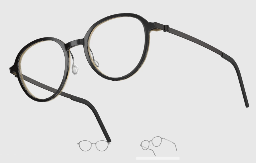 Lindberg Wood and Buffalo Titanium Round Eyeglasses