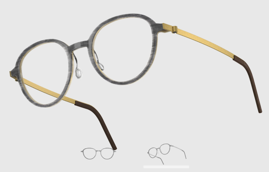 Lindberg Wood and Buffalo Titanium Round Eyeglasses