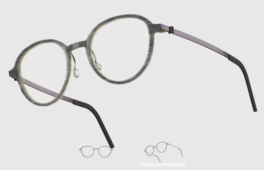 Lindberg Wood and Buffalo Titanium Round Eyeglasses