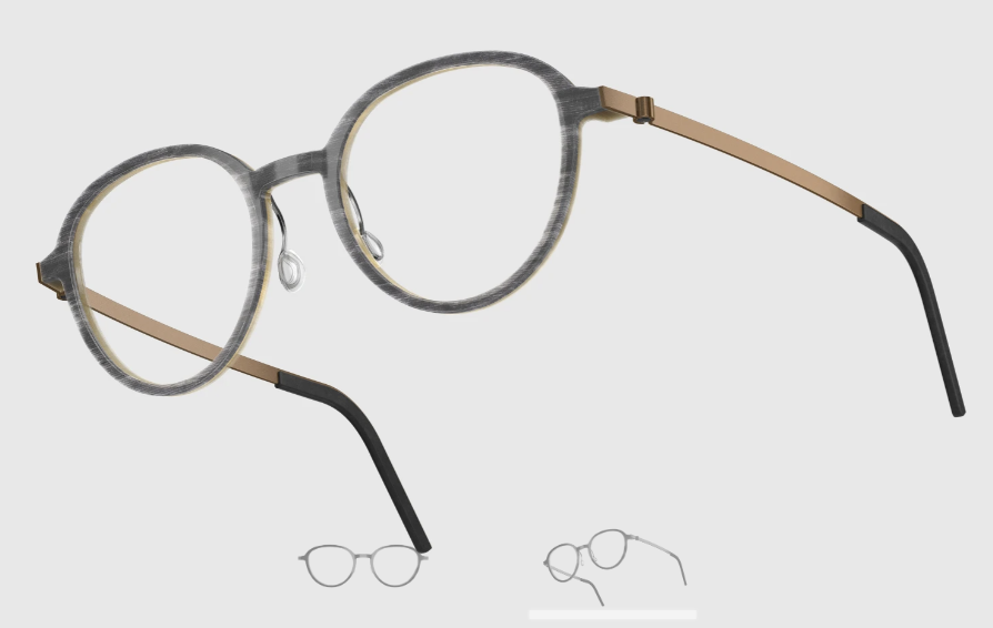 Lindberg Wood and Buffalo Titanium Round Eyeglasses