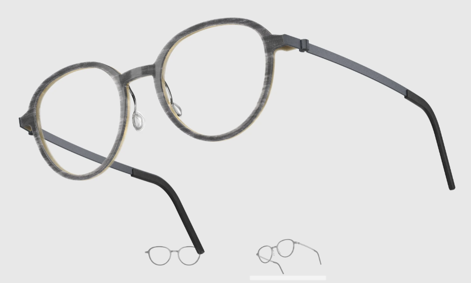 Lindberg Wood and Buffalo Titanium Round Eyeglasses