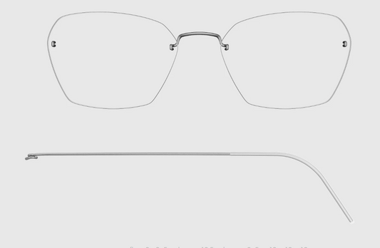 Lindberg Spirit Titanium Rim Rectangle Curved Edges Eyeglasses